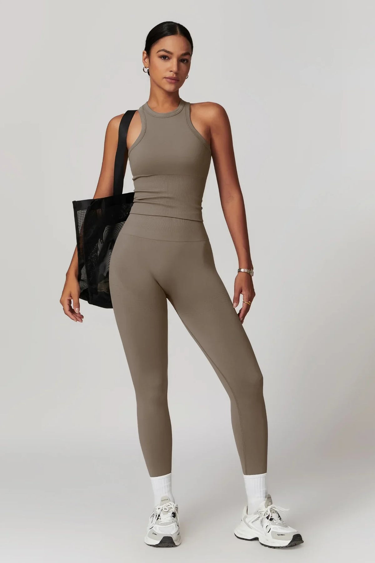 Magas derekú leggings (homok)