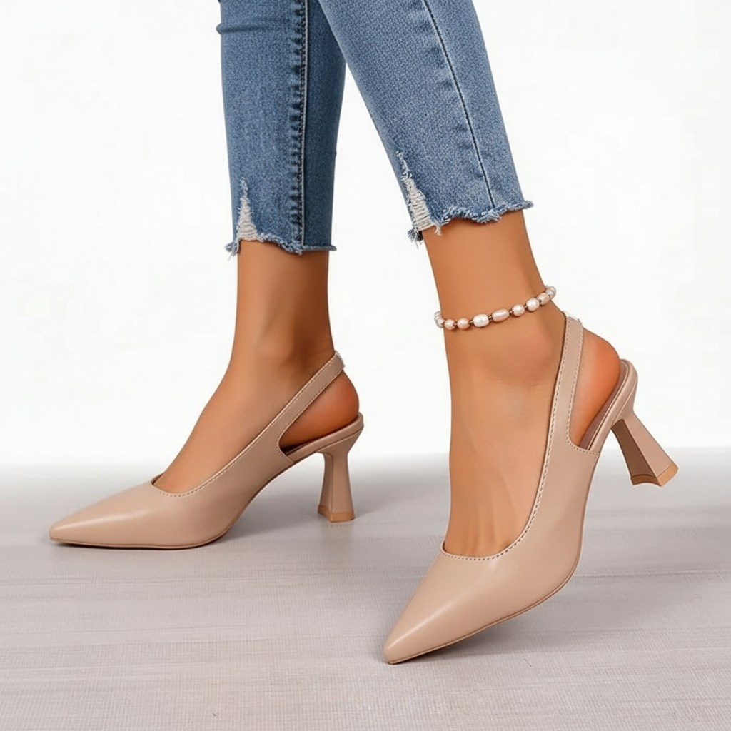 Elegáns ortopéd sarkú cipő – khaki, bézs, fekete