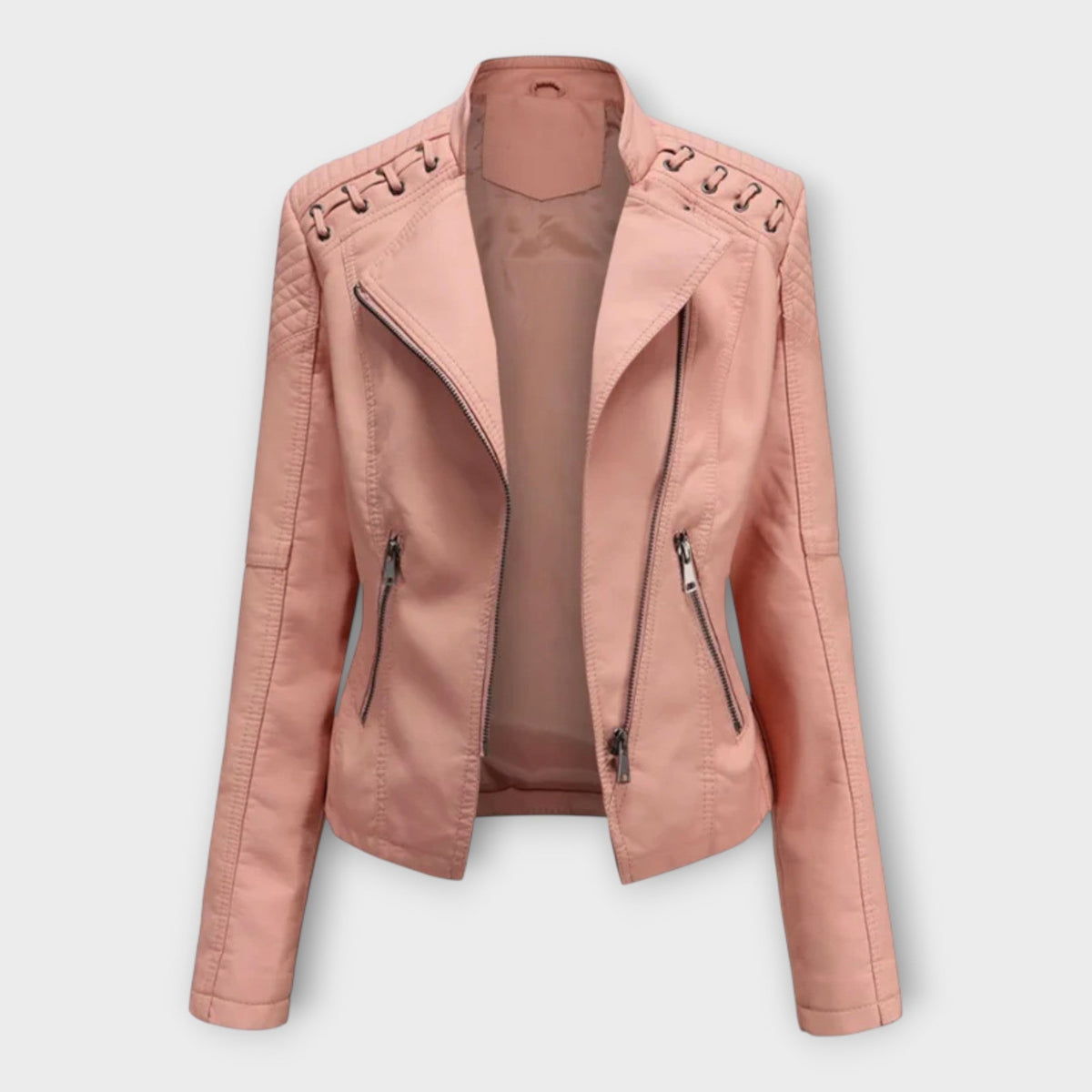 Modern bőrkabát elegáns szabással és örök eleganciával