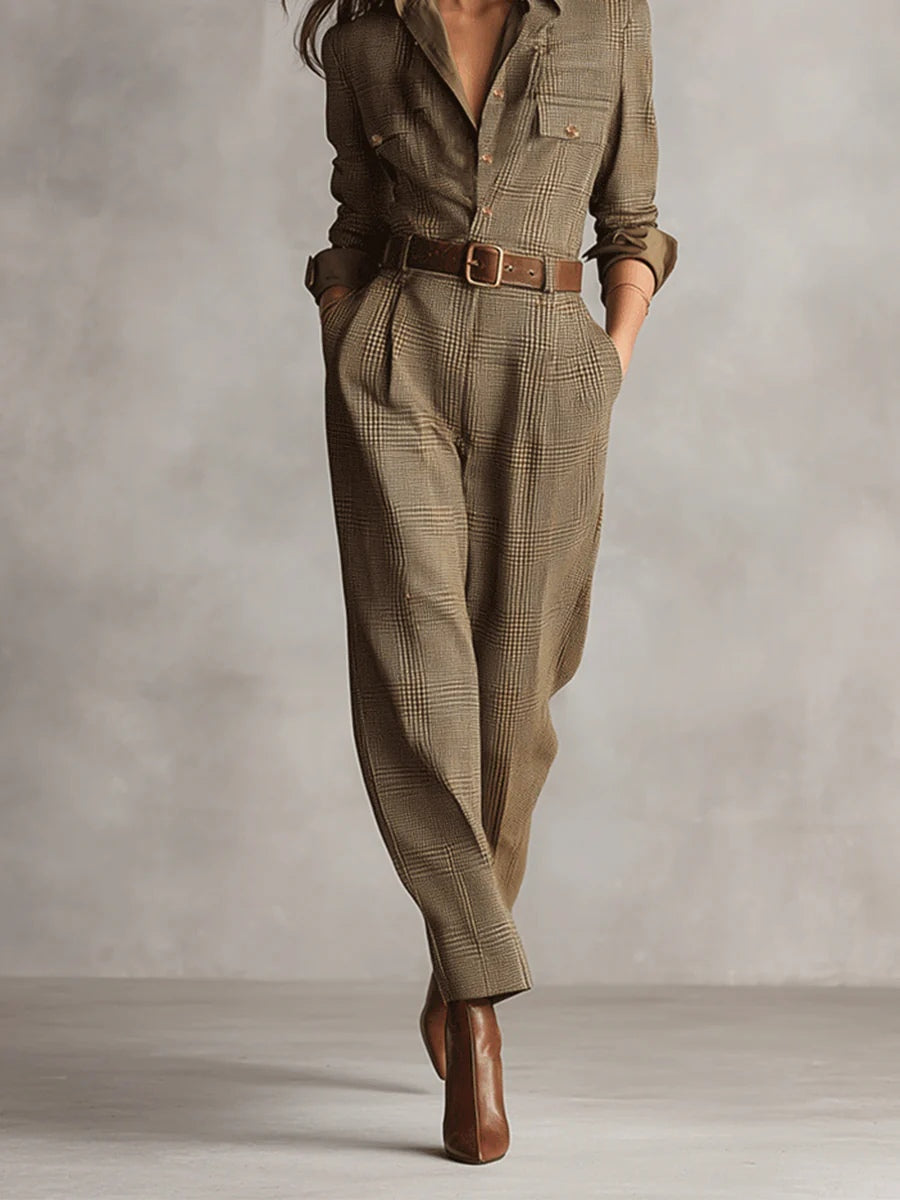 Elegáns kockás overall