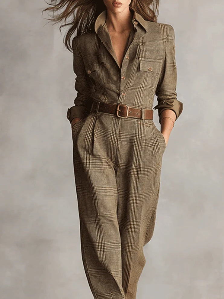 Elegáns kockás overall