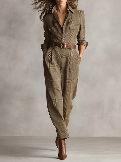 Elegáns kockás overall