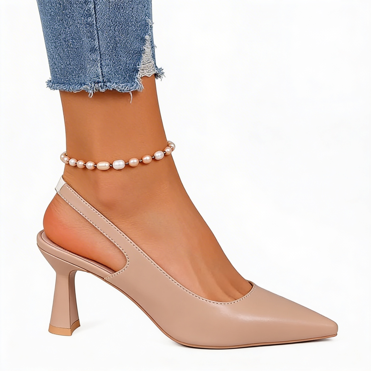 Elegáns ortopéd sarkú cipő – khaki, bézs, fekete