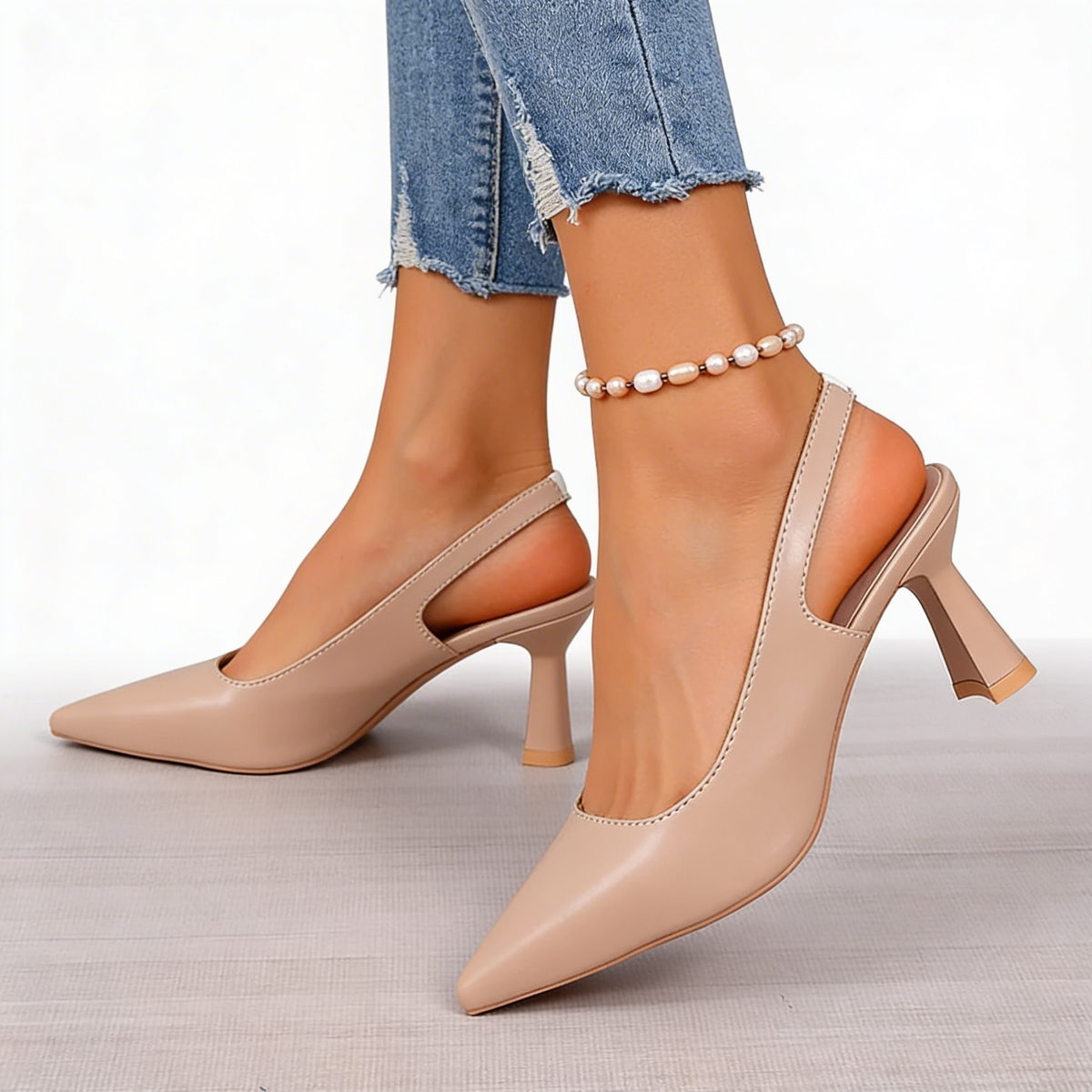 Elegáns ortopéd sarkú cipő – khaki, bézs, fekete